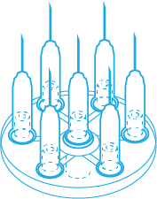 MULTI-INJECTORS, CIRCULAR, 7-NEEDLE CONNECTIONS, 27G/0.40x4MM, 36PCS.